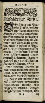 Andächtiger Leser. Vorrede.
