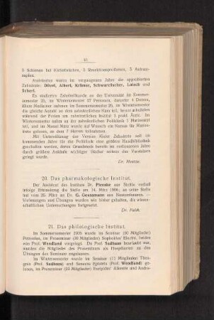 21. Das philologische Institut.