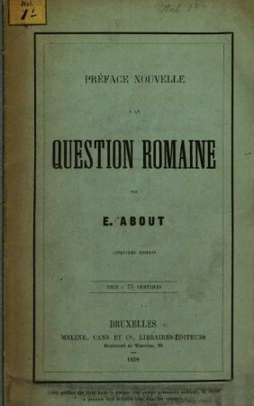 Préface nouvelle à la question romaine