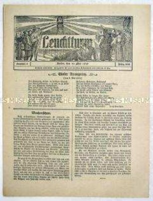 Nachrichtenblatt "Leuchtturm" u.a. mit einer Meldung von türkischen Kriegsschauplätzen