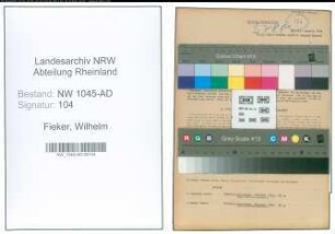 Entnazifizierung Wilhelm Fieker , geb. 11.05.1902 (Angestellter)