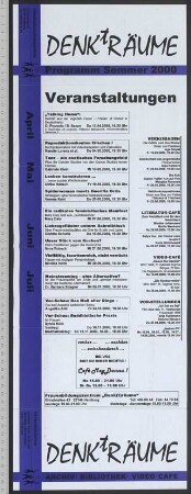 Frauenbildungszentrum DENKtRÄUME : Archiv - Bibliothek; Programm Sommer 2000