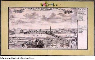 Die Königlich und Churfürstlich Saechsische Residentz Stadt Dresden, Kupferstich, 1721 : Die Königlich- Und Churfürstlich-Saechsische Residentz-Stadt Dresden / Gabriel Bodenehr fecit et excudit. Aug[usta] Vind[elicorum] : Gabriel Bodenehr , [nach 1719]. - 1 Ansicht auf 1 Kunstbl. : Kupferst. ; 28 x 17 cm