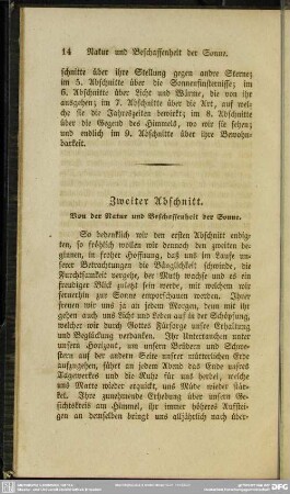 Zweiter Abschnitt. Von der Natur und Beschaffenheit der Sonne