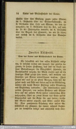 Zweiter Abschnitt. Von der Natur und Beschaffenheit der Sonne