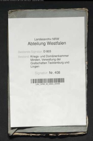 Die von dem Kolonen Baumkamp zu Wechte, Kirchspiels Lengerich, anzulegende Bockmühle an der Oelrichs Quelle