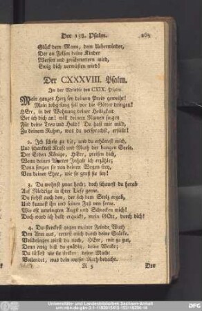 Der CXXXVIII. Psalm.