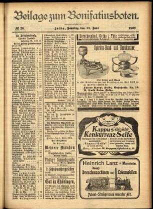 Zweite Ausgabe vom Sonntag, den 29. Juni 1902.