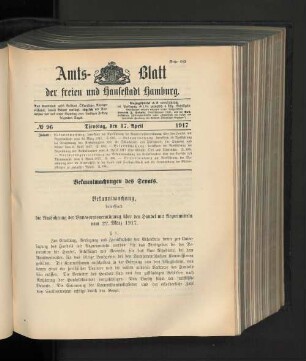 No. 96, 17. April 1917