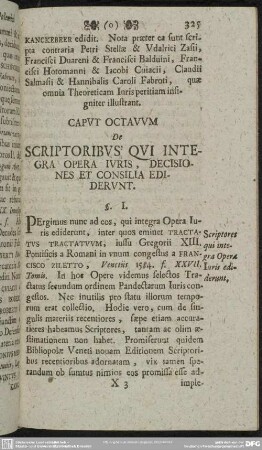 Caput Octavum De Scriptoribus Qui Integra Opera Iuris, Decisiones Et Consilia Ediderunt