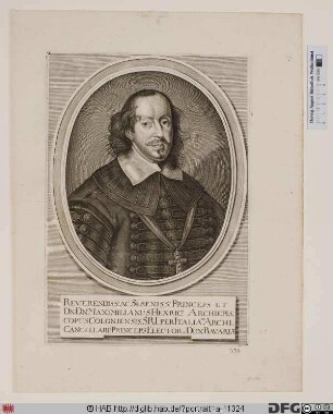 Bildnis Maximilian Heinrich (von Bayern), 1650-88 Kurfürst u. Erzbischof von Köln