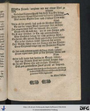 Gratulationsgedicht.
