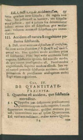 Cap. IV. De Quantitate.