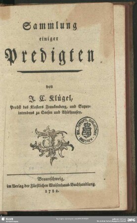 Sammlung einiger Predigten
