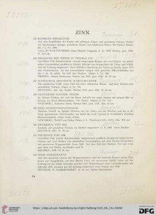 Zinn (Nr. 125-144)