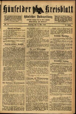 Ausgabe vom Dienstag, den 15. Mai 1923.