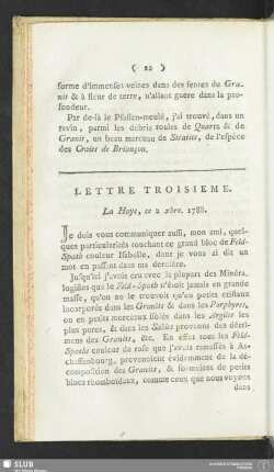 Lettre Troisieme. La Haye, ce 2 xbre. 1788