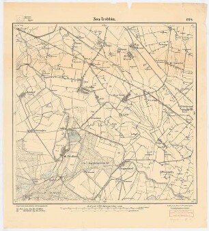 Messtischkarte Neutrebbin: Planungsunterlage: Messtischkarte, Teilblatt 1770, Neu-Trebbin 1:25000