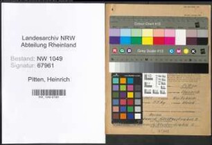 Entnazifizierung Heinrich Pitten , geb. 19.05.1901 (Schlosser)