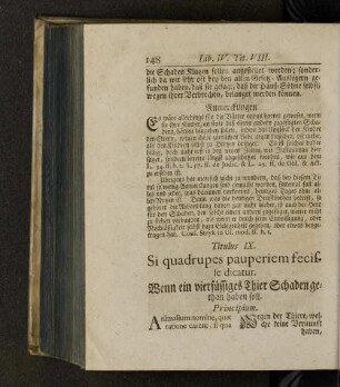 Titulus IX. Si quadrupes pauperiem fecisse dicatur.