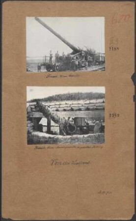 Französ. 10 cm Marinegeschütz in gedeckter Stellung