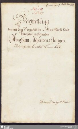Beschreibung des auf dem Berggebäude Himmelfarth samt Abraham aufsetzenden Abraham Stehenden Ganges - 17.6399 4.