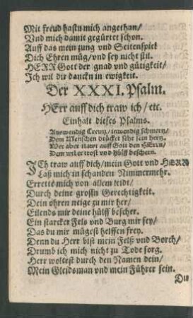 Der XXXI. Psalm. - Der XL. Psalm.