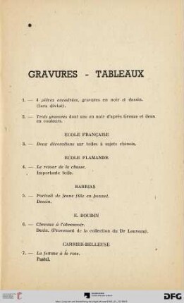 Gravures - Tableaux (Nr. 1-17)