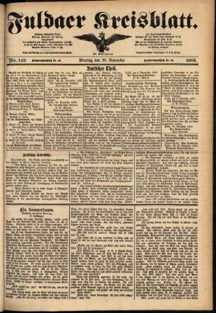 Ausgabe vom Montag, den 30. November 1903.