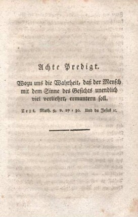 Achte Predigt.