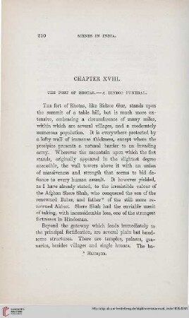 Chapter XVIII: The Fort of Rhotas – A Hindoo Funeral