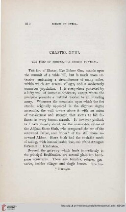 Chapter XVIII: The Fort of Rhotas – A Hindoo Funeral