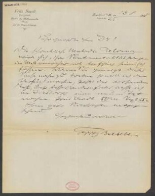 Brief an B. Schott's Söhne : 13.08.1898