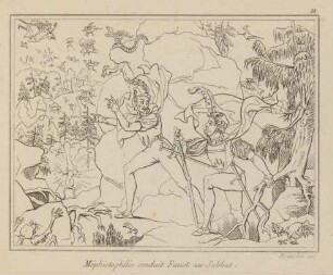 Méphistophélès conduit Faust au Sabbat