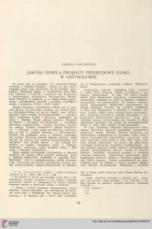 21: Jakuba Hempla projekty przebudowy zamku w Grzymałowie