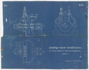 Einstufige Kaiser-Dampfturbine [für Turbokesselspeisepumpen)
