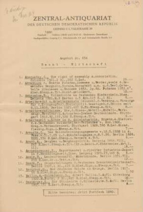 Nr. 654: Recht - Wirtschaft