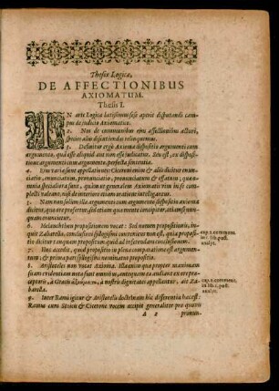 Theses Logicae, De Affectionibus Axiomatum.