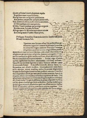 Philippus Beroaldus Reuerendo domino Iacobo antiquare Ducali secretario Sal.