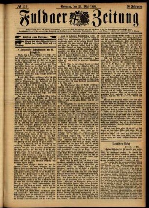 Erste Ausgabe vom Sonntag, den 21. Mai 1893.