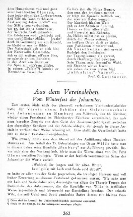 Aus dem Vereinsleben.