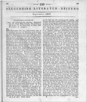 Schmitt, C. W.: Die Lehre von der Adoption. Jena: Mauke 1825