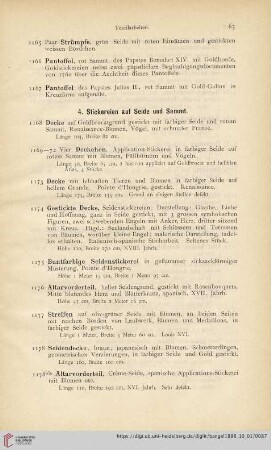 4. Stickereien auf Seide und Sammt (Nr. 1168 - 1213)