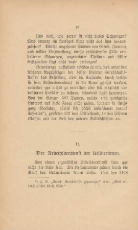 II. Der Arbeitsverdienst der Kellnerinnen