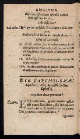 Die Bartholomaei Apostoli ...