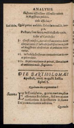 Die Bartholomaei Apostoli ...