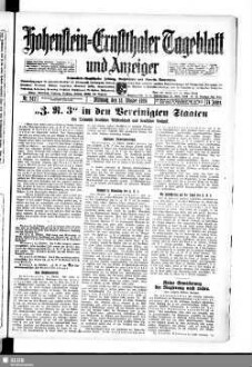 Hohenstein-Ernstthaler Tageblatt und Anzeiger : Hohenstein-Ernstthaler Zeitung, Nachrichten und Neueste Nachrichten ; Generalanzeiger für Hohenstein-Ernstthal mit Hüttengrund, Oberlungwitz, Gersdorf, Hermsdorf, Bernsdorf, ...