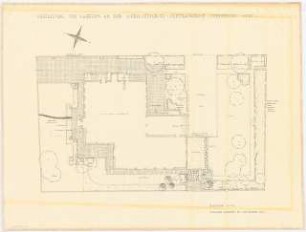Garten an der Werkluftschutz Zentralschule Zehlendorf-West, Berlin-Zehlendorf: Lageplan mit Gartenplan 1:100