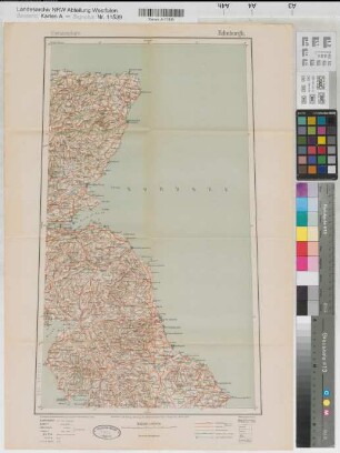 Großbritannien Operationskarte Edinburg 1915 1 : 800 000 55 x 33 Druck: Kartographische Abteilung des Stellvertretenden Generalstabs B Nr. 853