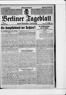 Berliner Tageblatt und Handels-Zeitung, Morgen-Ausgabe